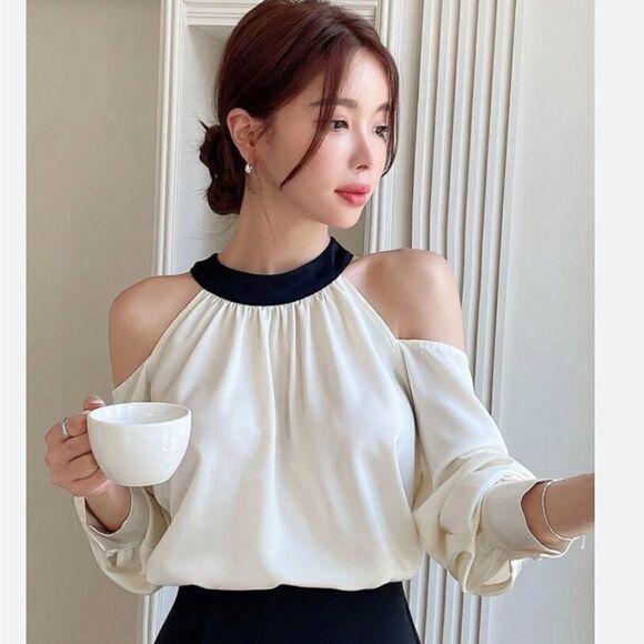 Yilian Fashion Pearl Button Top Large - Picture 1 of 13
